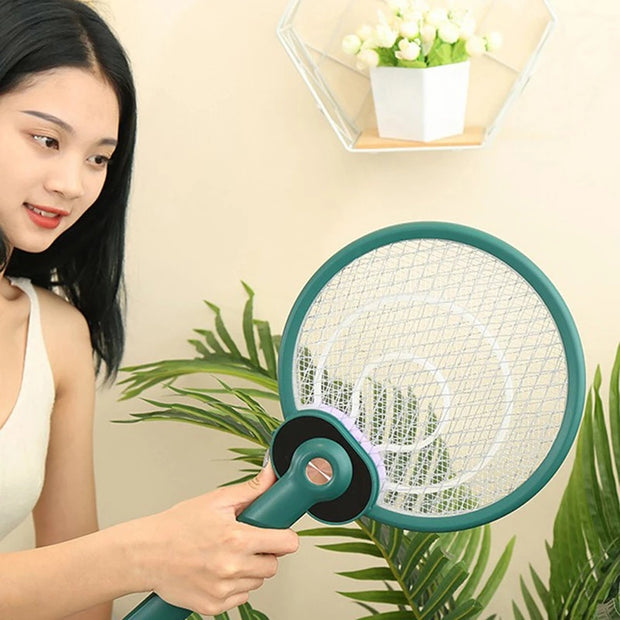 Handheld Home Electric Fly Mosquito Swatter Racket Garden Pests Anti Trap Lamp