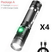 Portable Mini WT518 T6 1000Lumens 3 Modes Black Zoomable LED Flashlight Lighting Clicky Clip on Flashlights Torches Lightweight